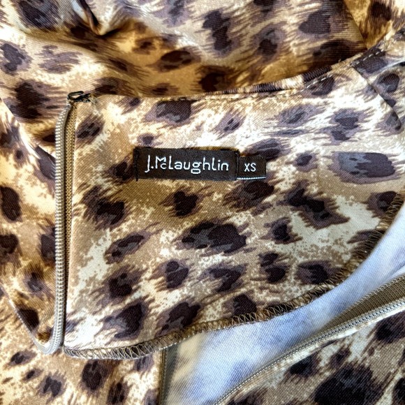 J McLaughlin Sophia Catalina Cloth Safari Print Dress XS Brown Tan Animal Print - Picture 9 of 9